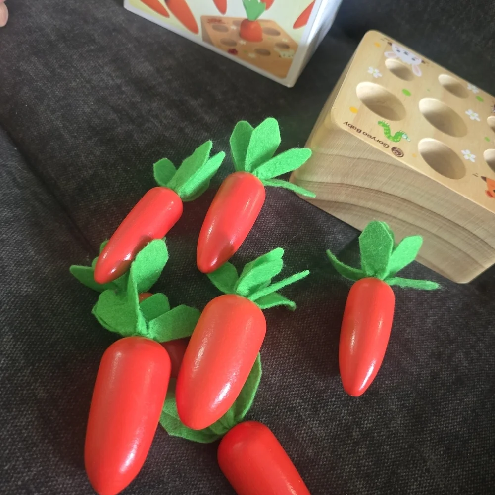 Interactive Wooden Carrot Game for Kids